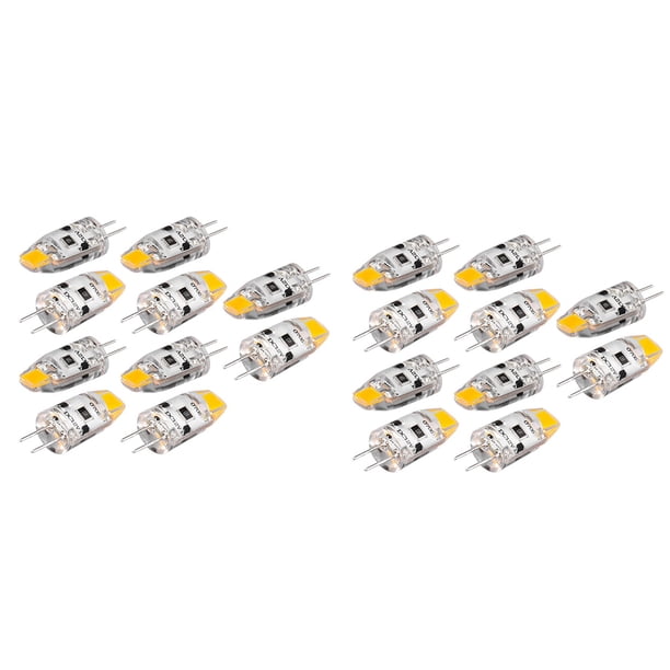 20X Bombilla LED G4 12V DC Regulable COB LED G4 Bombilla 1.5W ÁNgulo de Haz 360 para Reemplazar la Lámpara Halógena de 15W (Blanco CáLido)