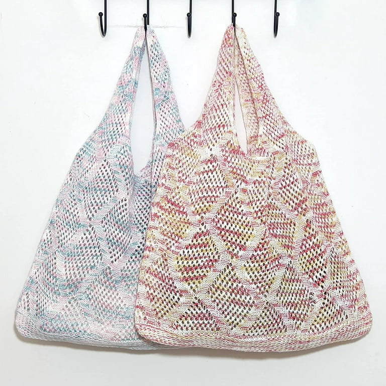  Crochet Tote Bag Aesthetic Y2K Cute Hippie Bag Indie