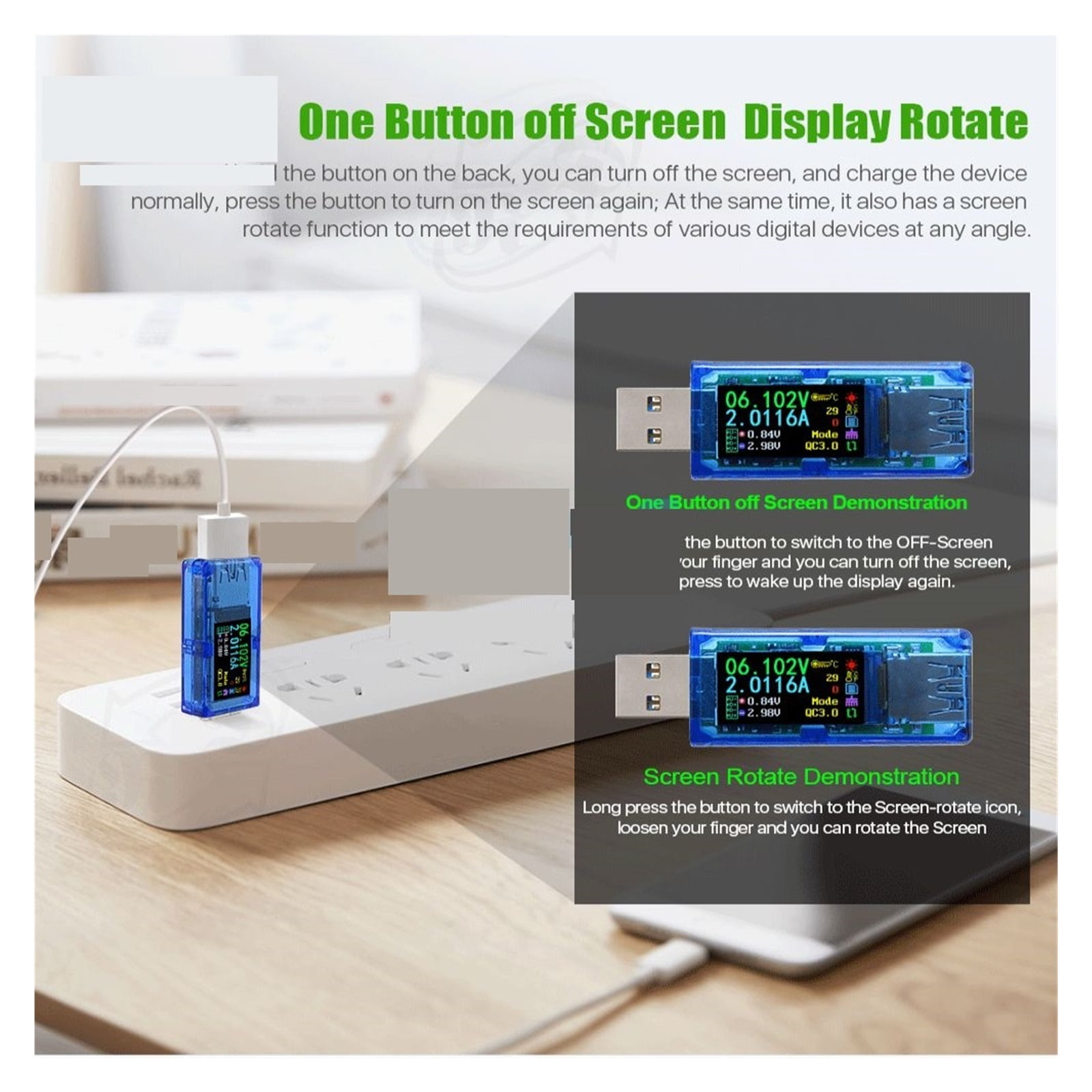 AT35 USB Tester Voltmeter Ammeter Voltage Current Meter Multimeter Battery Charge Power Bank Capacity Tester ,Easy to Operate