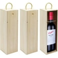 thumbnail image 2 of Wooden Wine Box,3 Pack Single Gift Box with Handle for Holiday, Birthday Party,13.87 x 3.87 x 4 Inches, 2 of 5
