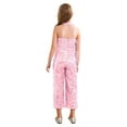 thumbnail image 2 of CHICTRY Kids Girls Halter Sleeveless Party Romper All Sparkly Sequins One Piece Jumpsuit Birthday Pageant Proms Outfit Pink 12, 2 of 5