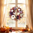 thumbnail image 4 of PSVFUJZ 18 Inch Fall Wreaths for Front Door, Thanksgiving Farmhouse Decor, Artificial Autumn Wreath with Sunflower Pumpkin Maple Leaf for Thanksgiving Farmhouses Home Outdoor Indoor Decor, 4 of 6