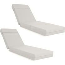 Bronkige 2 Pcs Chaise Lounge Cushions Outdoor, 80x26x5 Inch Thick Waterproof Outdoor Furniture Cushions with Removable Cover, Patio Lounge Chair Cushions for Outdoor Furniture, Beige