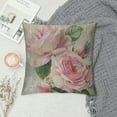 thumbnail image 2 of Leisuo Decorative Romantic Rose Flower Pillow Cover Vintage Shabby Chic Peach Pink Rose Floral Cushion Cover Square Pillowcase for Sofa Bedroom Car, 2 of 5