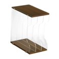 thumbnail image 2 of yotijay Vinyl Record Holder Stand Elegant Vinyl Storage Rack for CD Albums Apartment Walnut Color 3 Grid, 2 of 9