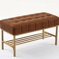 thumbnail image 6 of Retro Style Storage Bench / Extra Seat for Dining or Closet / Brown Color, 6 of 6