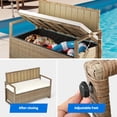 thumbnail image 6 of DWVO 70 Gallon Outdoor Storage Bench w/Cushion and Coffee Table, Wicker Storage Deck Box w/Seat, All-Weather Rattan Storage Seating for Patio Furniture, 6 of 9