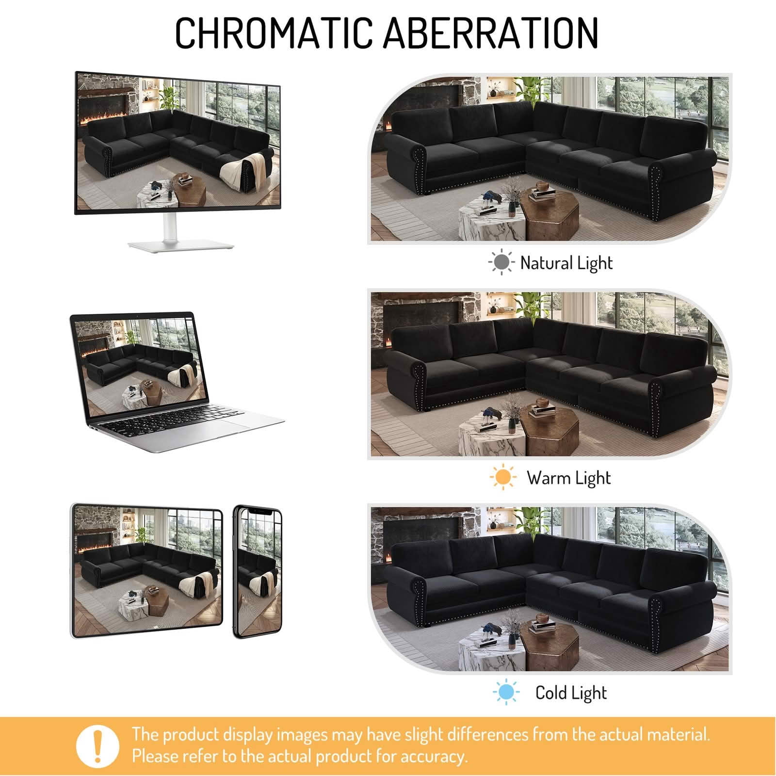 MAYEERTY 118" L‑Shaped Convertible Pull‑Out Sofa Bed, Chenille Sectional Couch with Nailhead Trim & Rolled Arms, Oversized Multifunctional Sleeper Sofa