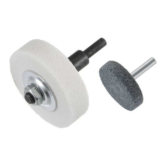 Mounted Grinding Stone 1.5-inch & 3-inch Dia White Corundum Grinding Wheel Polishing Head, 1/4 & 1/3 Shank