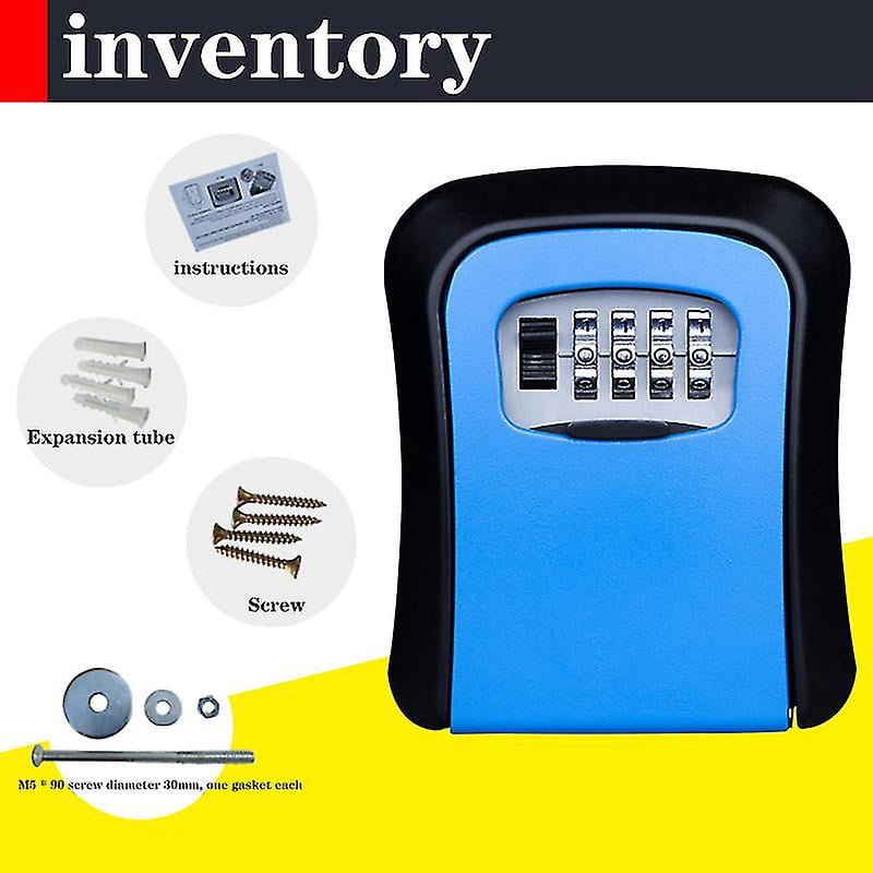 Sarapandan Red Key Storage Lock Box Safe Security Storage Combination Wall Mount Lock Box For Outside Garage Sarapandan