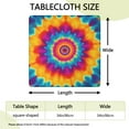 thumbnail image 2 of Colorful Rainbow Tie Dye Spiral Pattern Square Fitted Tablecloth with Elastic Edge,Square Table Cover,Washable Elastic Table Cover for Home Kitchen Party Decor 34"x34", 2 of 6