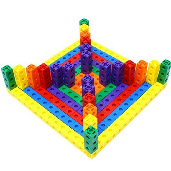mmirethe 100Pcs 10 Colors Kids Multi Linking Counting Cubes Snap Blocks Kids Early Education Buliding Blocks Toys