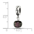 thumbnail image 2 of 925 Sterling Silver Polished Purple Dichroic Glass Dangle Reflections Bead Charm 20.91x7.27mm Wide Pendant Necklace for, 2 of 2