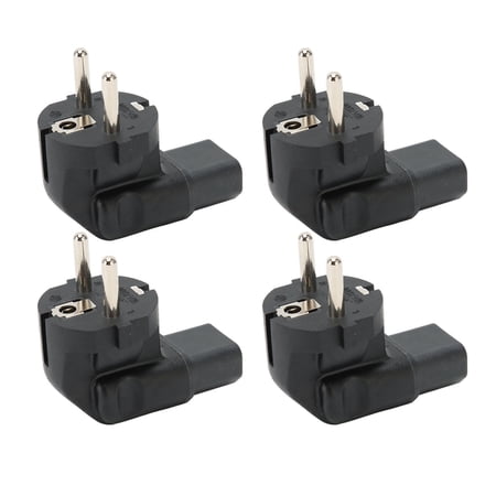 NFTIGB 4pcs 4.8mm to IEC320 C13 Converter 90 Degree Power Plug Adapter for Laptop Power Adapters, EU Plug 110-240V