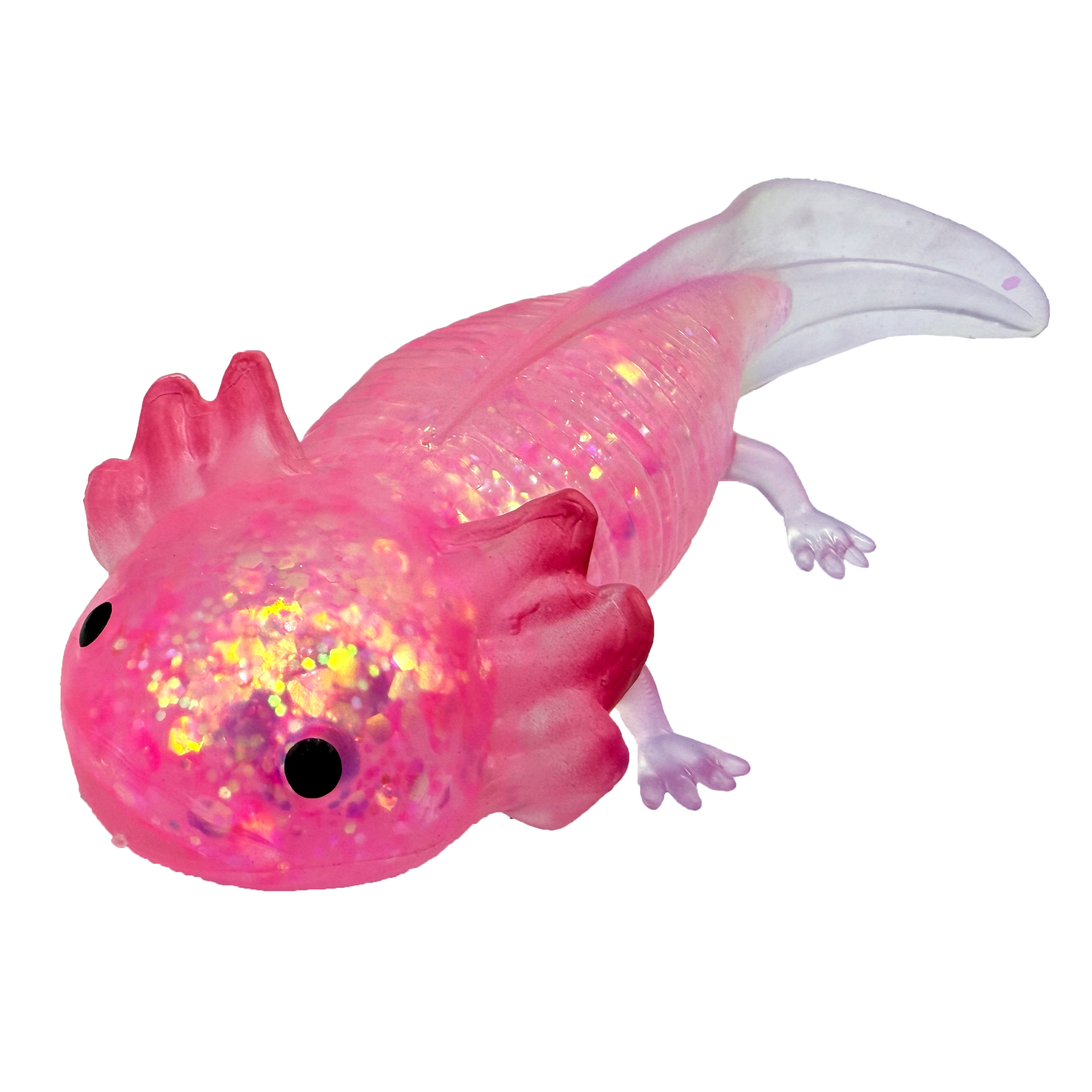 Power Your Fun Glitter Pink Axolotl Stress Ball photo 6
