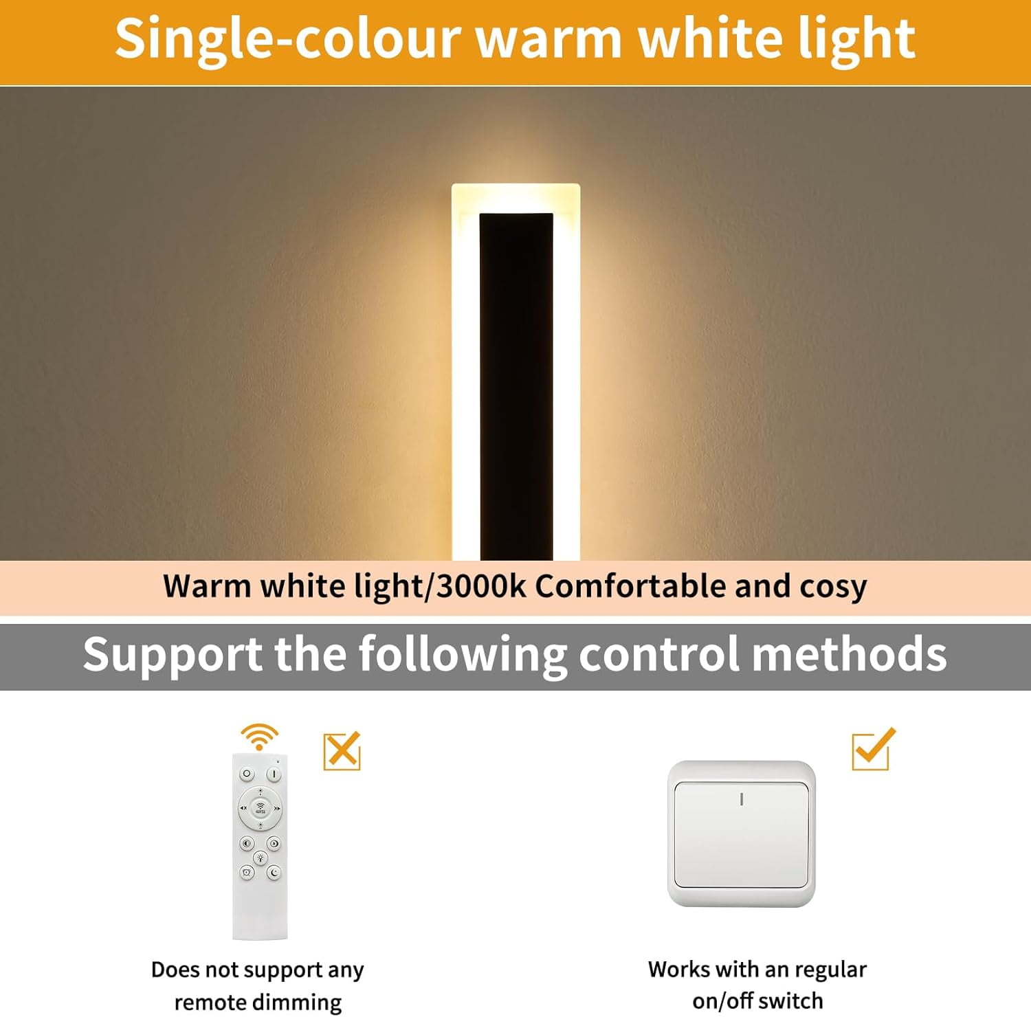 Upgrade Widened 2 Pack Modern LED Wall Sconce 23.6inch Outdoor Wall Light 3000K Warm White 24W IP65 Waterproof Black Long Linear Wall Mount Lighting