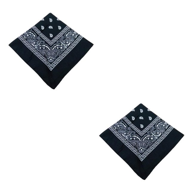Greeniant Pañuelo cuadrado Unisex a la moda, pañuelo estampado de Cachemira, diadema moderna para senderismo, pañuelo para la cabeza, regalos Negro 2Conjunto