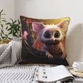 thumbnail image 6 of Fotbe Adorable Fluffy Bat Pattern Velvet Decorative Throw Pillow Covers with Elegant Piping, Soft Plush Cushion Cover for Sofa, Bed, Car, Office-18"x18", 6 of 8