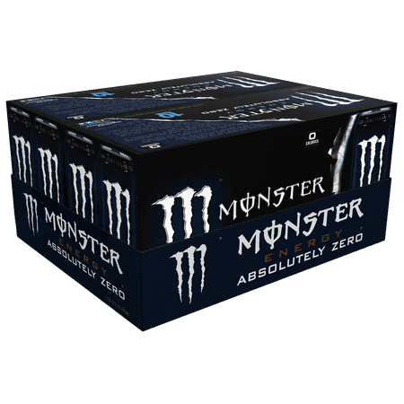 (20 Cans) Monster Absolutely Zero Energy Drink, 16 Fl
