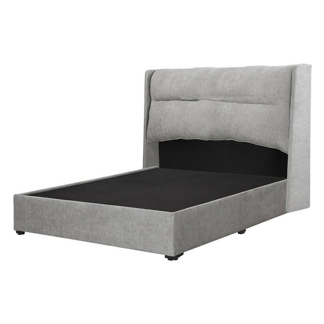 Box Base Cama Queen Size + Cabecera Becca Dicasa Gris Nickel