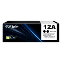 12A  Q2612A Black Toner Cartridges  Compatible for HP 12A for  Laserjet  1010 1018 1020 1022n 1022nw 3015 3050 3052  3055 Printer (2 Pack )