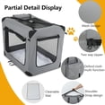 thumbnail image 2 of Dkelincs 42 inch Collapsible Dog Crate Small Foldable Kennel Travel Cat Dog Carrier with Mesh Windows, Gray, 2 of 8