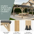 thumbnail image 6 of 11‘x13’ Outdoor Patio Wooden Gazebo - Cedar Solid Wood Gazebo with Galvanized Steel Roof, Wooden Frame, Pavilion for Lawns, Beach, Patio, Garden (11X13FT), 6 of 6