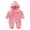 Pink, variant on Baby Boys Girls Clothing Zipper Hooded Jumpsuit Romper Long Sleeve Outfit Fall Winter Warm Clothes,Kids Clothing,0-3 Months