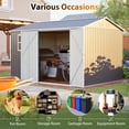 thumbnail image 6 of LLGWGL Large Galvanized Steel Storage Shed with Window Lockable Double Doors & Sloped Roof, Heavy Duty Ventilated Outdoor Metal Shed for Garden, Tools, Backyard, Patio, Lawn, Dark Gray, 6 of 8