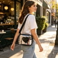 thumbnail image 2 of SLYNSHome Transparent Crossbody Bag,Heart Decor PVC Adjustable Strap Fashion Shoulder Purse,Black Lightweight Clear Mini Handbag For Daily Outdoor Use, 2 of 6