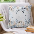 thumbnail image 3 of Blue Pumpkins Thanksgiving Pillow Covers 16x16 Set of 2, Fall Eucalyptus Leaves Weeping Throw Pillow Covers Decorative Couch Cushion Cover, Microfiber Soft Pillowcases for Bedroom Living Room Sofa, 3 of 9