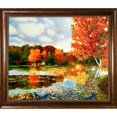 thumbnail image 2 of La Pastiche  Celito Medeiros 'Autumn Landscape' Hand Painted Oil Reproduction, 2 of 5