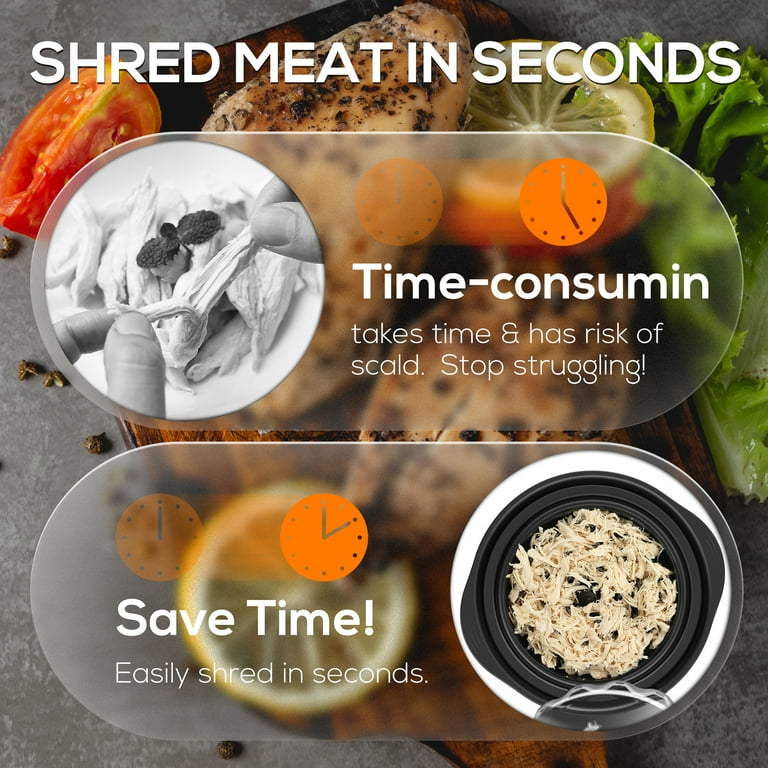 Chicken Shredder, Pro Chicken Breast Shredder Tool Twist with Clear Cover, Large Meat Shredder Machine - Ergonomic Handle, Dishwasher Safe, Anti-Slip, Cleaning Brush, Heat Resistant, BPA Free