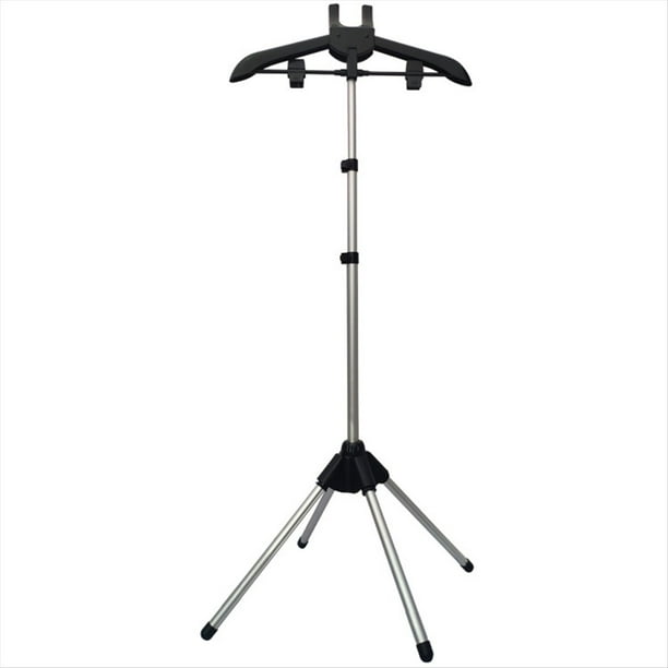 Soporte de Exhibición Colgador de Ropa Trípode Plegable Estante para Vapor Paños Hierro Soporte para Colgar Tendedero de Ropa Negro