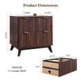 thumbnail image 2 of Keywhat Lateral File Cabinets with 2 Drawers, Modern Large Filing Organization with Fluted Texture Design for Letter/Legal/A4 Size Files, Home Office, Dark Walnut, 2 of 6