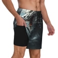 thumbnail image 2 of Balery Cloud White Dragon Bañador para hombre, shorts de playa de secado rápido con entrepierna y forro de compresión-Large, 2 of 6