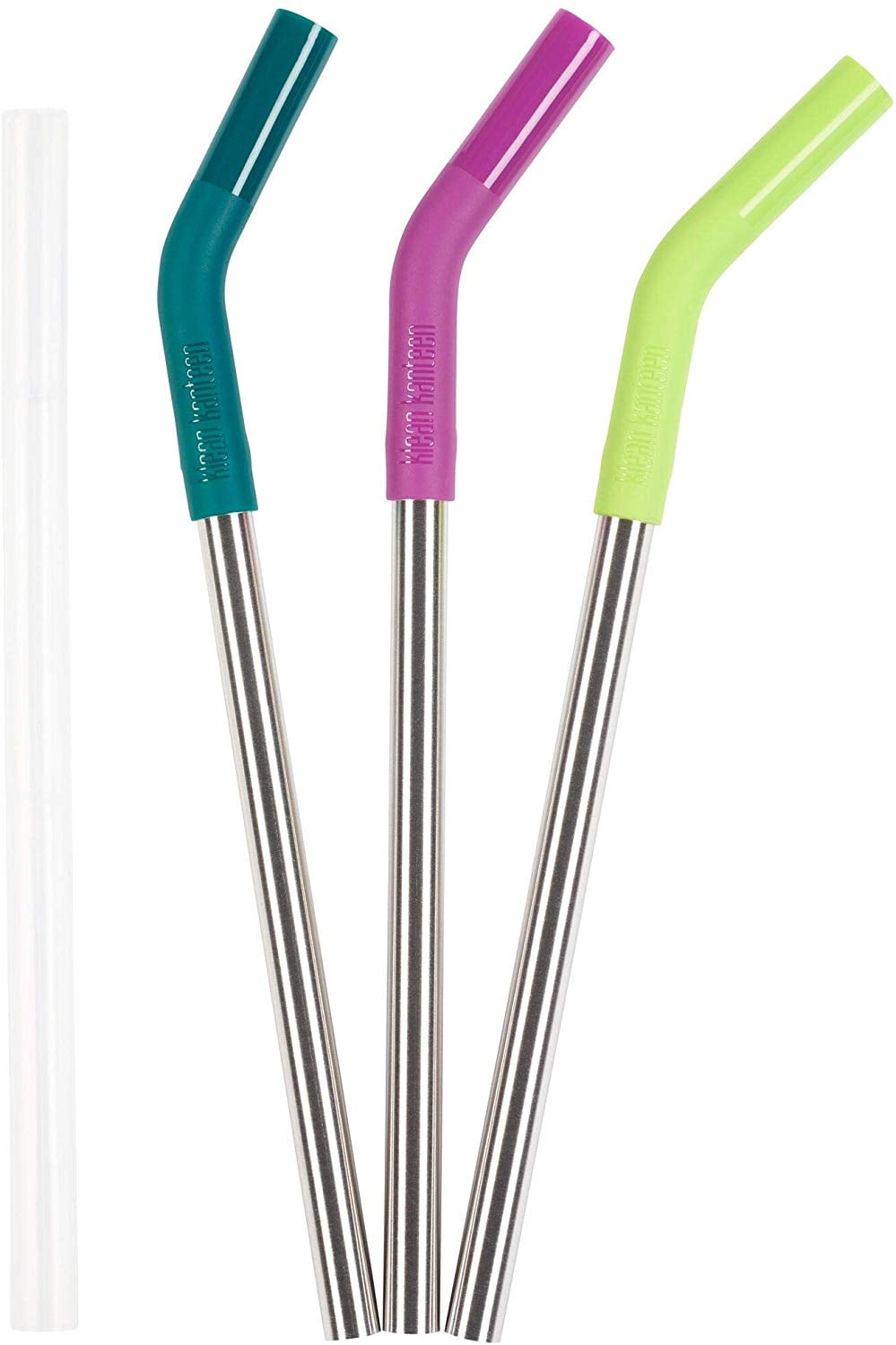 Steel Drinking Straws Set with Safe Silicone Flex Tip, 3Pack, Multiple