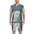 thumbnail image 5 of joogoo Men's Pajama Set Bear in Winter V-Neck Pj Shorts Set 2 Piece Loungewear Sleepwear XXL, 5 of 7
