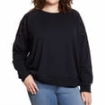 thumbnail image 2 of Gloria Vanderbilt Women's Size XXL, Pullover Sweatshirt with Lace Detail, Black, 2 of 5