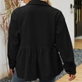 thumbnail image 4 of Camisa de pana de moda para mujer, camisa informal de manga larga con botones, top (negro), 4 of 6