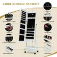 thumbnail image 6 of Gymax Rolling Jewelry Cabinet Armoire Full Length LED Mirror Lockable w/ Drawer White, 6 of 10
