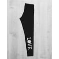 thumbnail image 2 of Tstars Women's Volleyball Leggings - Love Volleyball Print - Sporty Gift for Players - S, Black, 2 of 6
