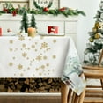 thumbnail image 6 of Sm:)e Christmas Tablecloth 60x104 Inch, Golden Snow Deers Washable Table Cover for Party Picnic Dinner Decor, 6 of 6