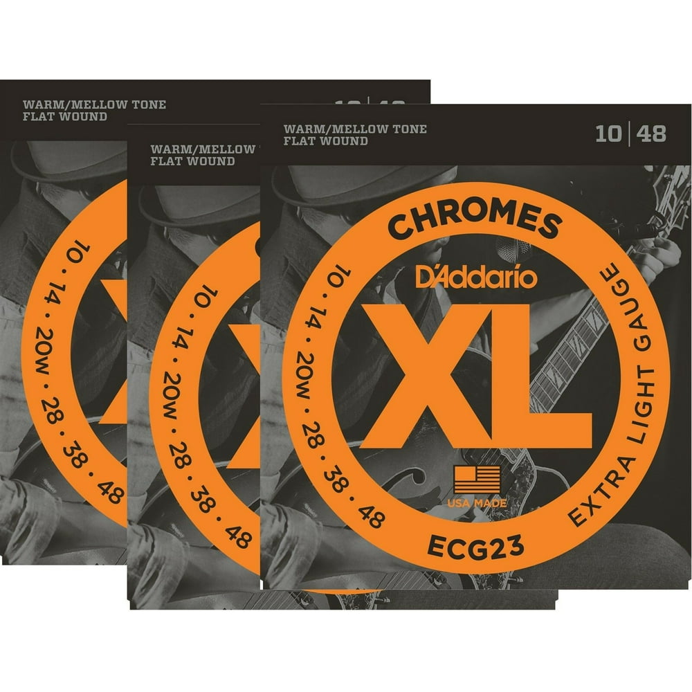 D Addario Guitar Strings 3 Pack Ecg23 Chromes Light Electric