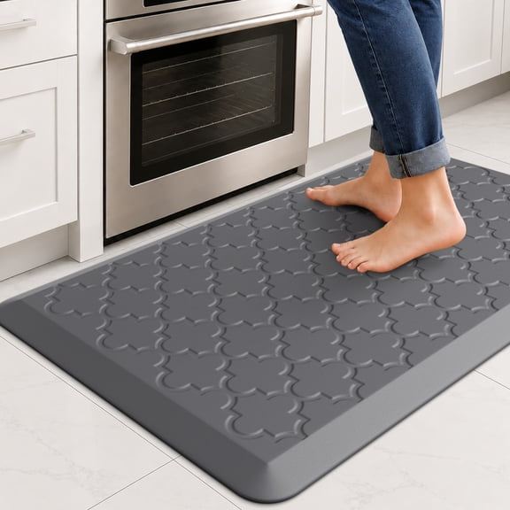 GALMAXS7 Kitchen Mat Anti Fatigue Mats for Kitchen Gray Kitchen Rug Memory Foam Ergonomic Rug 17"x 29"