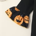 thumbnail image 6 of URMAGIC 0-18M Newborn Baby Girls Halloween Pumpkin Print Jumpsuit Infant Ruffle Long Sleeve Romper +Headband 2PCS Outfits Set, 6 of 7
