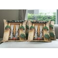 thumbnail image 6 of Ambesonne Rustic Throw Pillow Cover 4 Pack, Old Window and Flowers, 16", Beige Green, 6 of 7