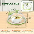 thumbnail image 2 of Flippable Microwave Splatter Cover, 10 Inch Microwave Cover for Food, Clear Microwave Food Cover with Handle and Water Steamer, Home Gifts for House Essentials, Green, 2 of 6