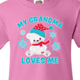 thumbnail image 4 of Inktastic Polar Bear My Grandma Loves Me in Santa Hat with Snowflakes Youth T-Shirt, 4 of 5