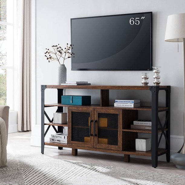 OKD TV Stand Highboy for 65 inch TV, Industrial Entertainment Center w